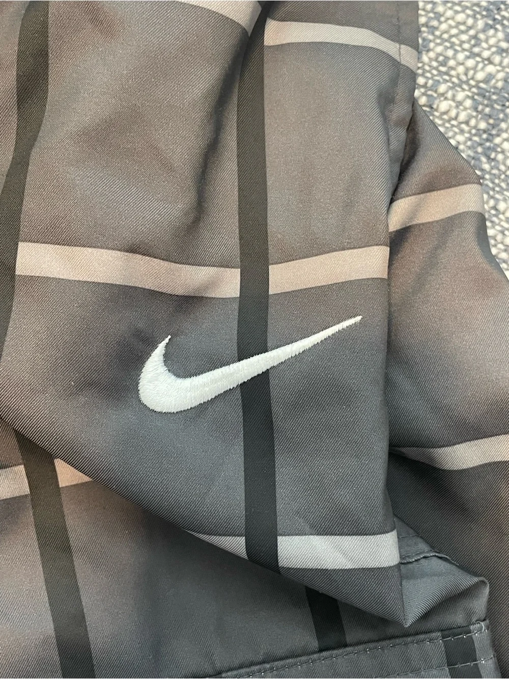 Nike Black & Gray Grid-Pattern Men’s Swim Trunks